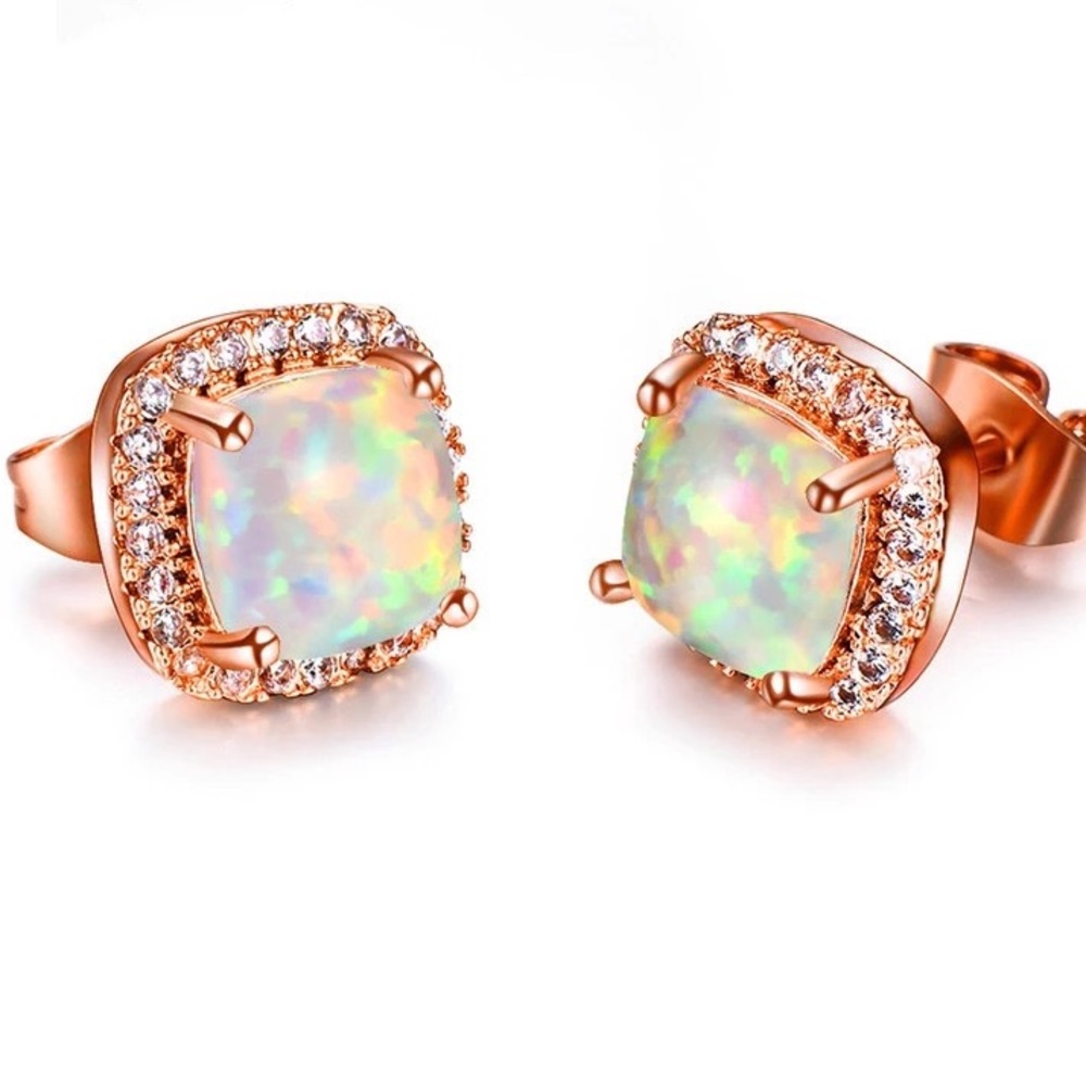 White Opal Earrings